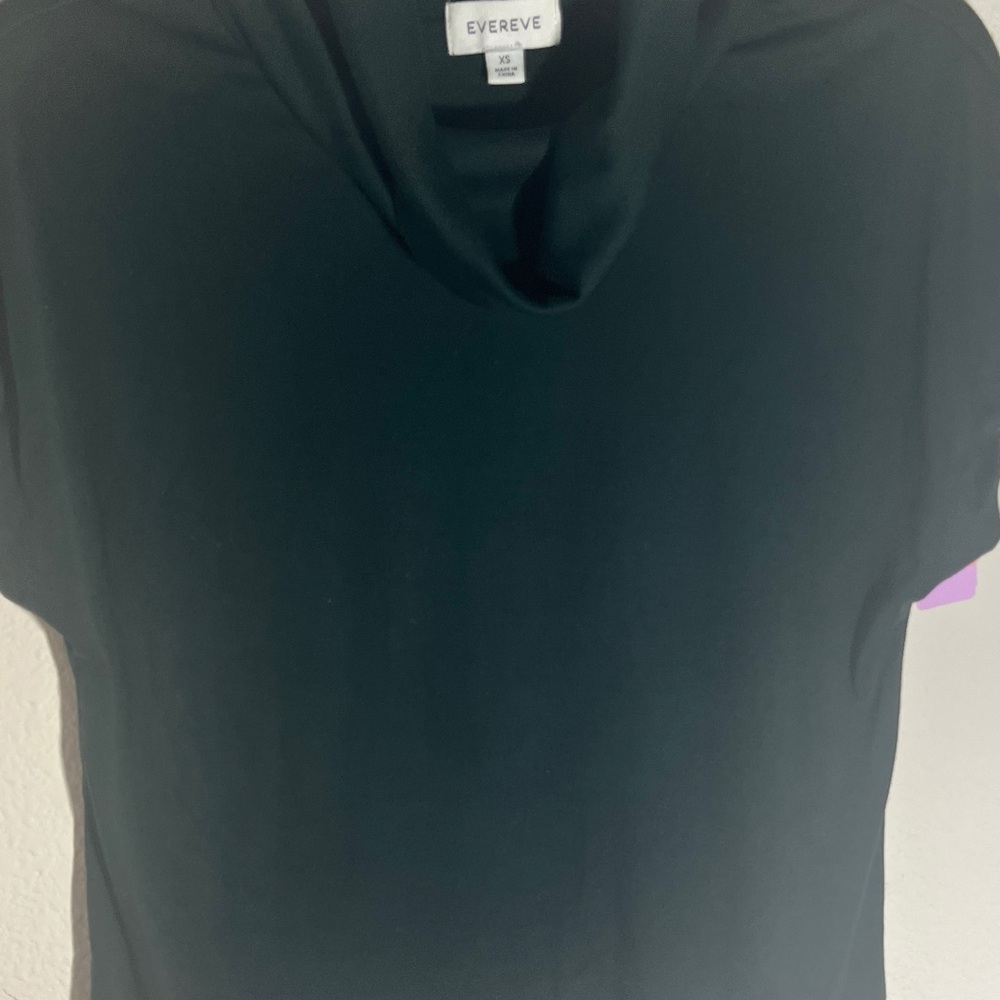 Evereve Dark Green Short Sleeve Cowl Neck Sweater - Picture 6 of 13